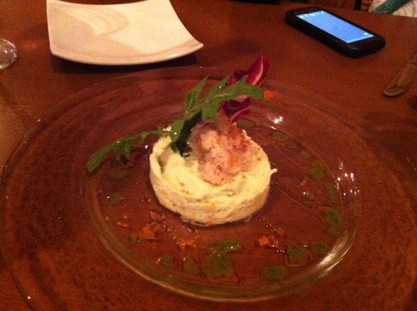 Satiated our appetite for artichoke with an artichoke and snow crab tartar.